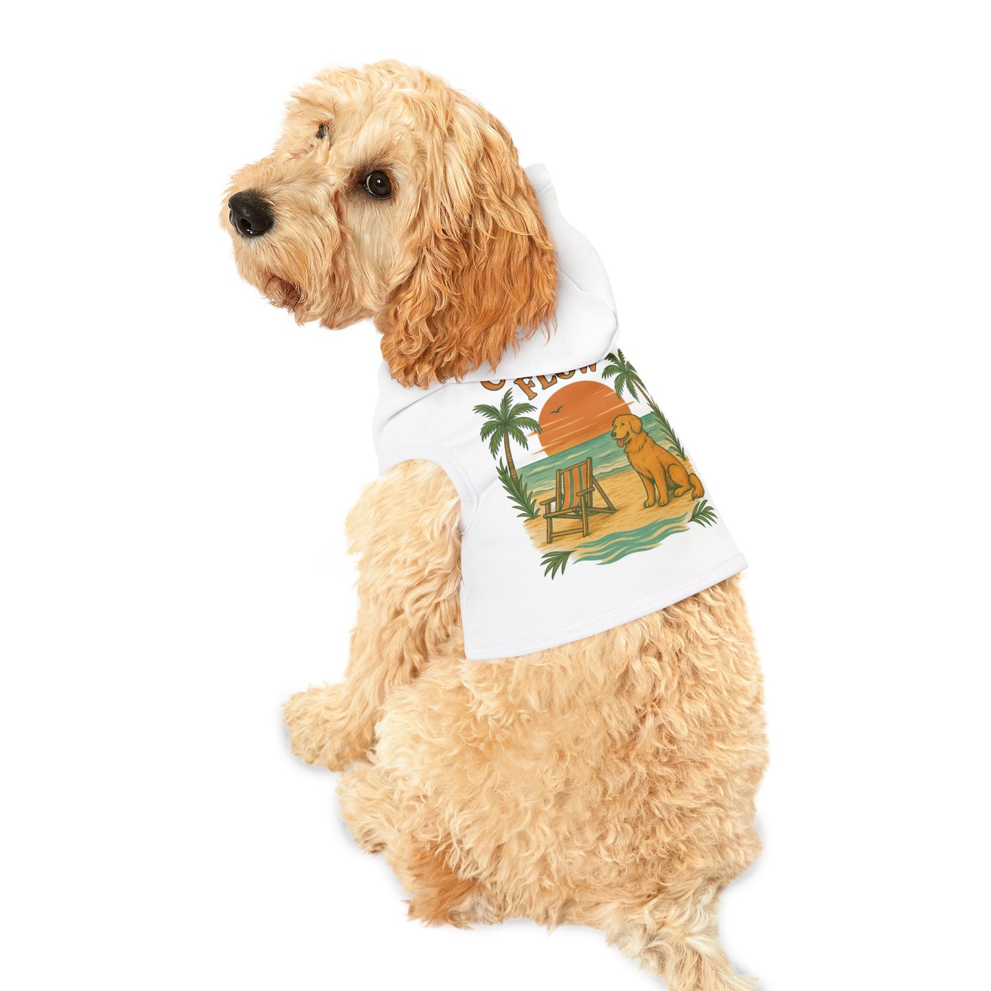 Coastal Flow Pet Hoodie - Tropical Dog Apparel for Beach Lovers